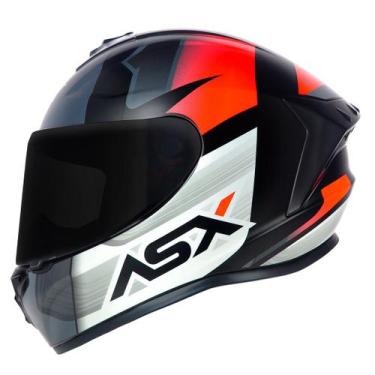 Imagem de Capacete Masculino Fechado Asx Striker Draken Preto Moto, Preto Vermel