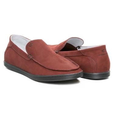 Imagem de Sapato Casual Masculino Wine De Couro Calce Fácil Confortável - Carden