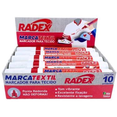 Imagem de Caneta para Tecido Marcatextil Vermelha CX.C/10 - Radex