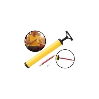 Imagem de Bomba de ar para encher bolas com bico e mangueira cor amarela - Hutz