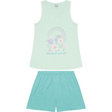 Imagem de Pijama Feminino Regata Malha Malwee Ref. 122366, Verde, GG