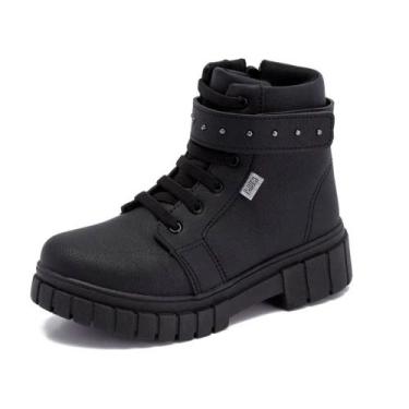 Imagem de Bota Klin Coturno Tratorado Com Strass - 154.103000, 28, Preto