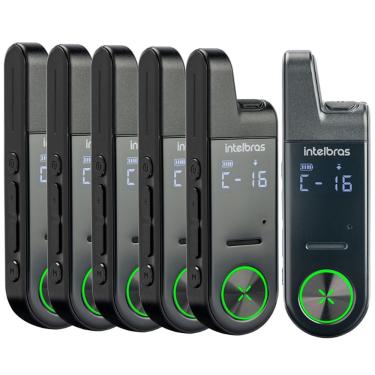 Imagem de Kit Rádio Comunicador Intelbras RC 6 MINI Walkie Talkie HT UHF Analógico 16 Canais Recarga Rápida 6 Unidades