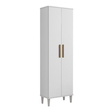 Imagem de Armário Multiuso Goiânia 2 Portas em MDP 60cm Branco para Organização Kaiki Móveis