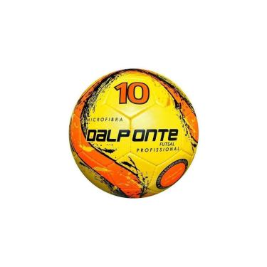 Imagem de Bola de Futsal 10 em Microfibra Costurada à Mão Amarelo Dalponte com Câmara de Butyl