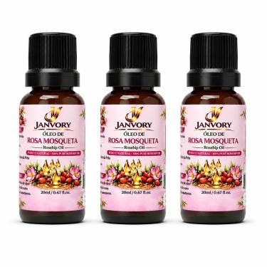 Imagem de Kit 3 Óleos de Rosa Mosqueta 100% Puro para Hidratação e Regeneração da Pele 3x20ml