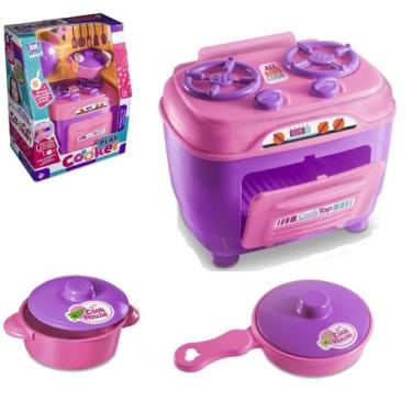 Imagem de Kit Cozinha Infantil com Fogão + Panela e Frigideira com Tampas - ZUCA