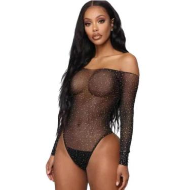 Imagem de Bodystocking Macacão Arrastão Sexy Lingerie Body Sensual - Brasil Flex
