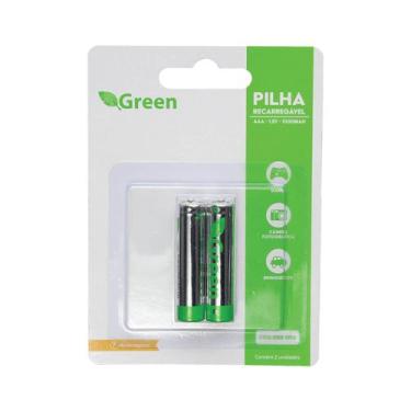 Imagem de Pilha Recarregável Aaa Palito 1000mah Green Blister Com 2 Unidades
