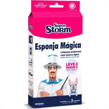 Imagem de Esponja Magica Pulvitec Super Storm Com 3 Pecas Fm004