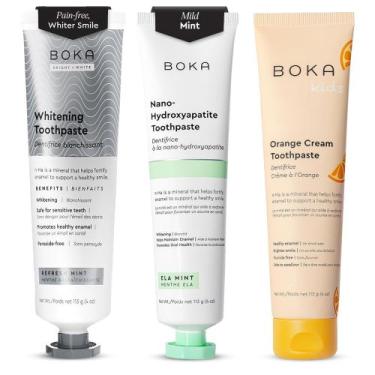 Imagem de Creme dental Boka Nano Hidroxiapatita sem flúor 113 g 3 unidades