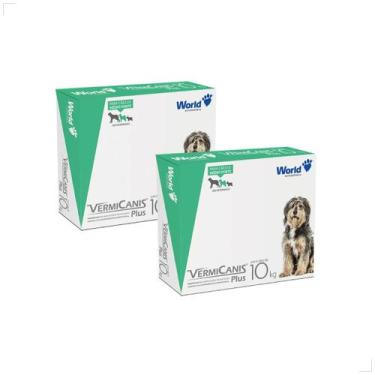 Imagem de Kit 2 Vermífugo VermiCanis Plus 800mg 4 Comps Cães 10kg Medida:10kg - 