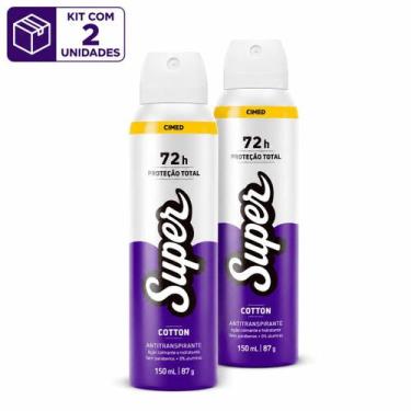Imagem de Kit 2 Desodorante Antitranspirante Aerosol Cotton 72h CIMED-SUPER 150m