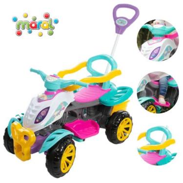 Imagem de Quadriciclo Infantil Passeio E Pedal Haste Empurrador - Maral Brinqued