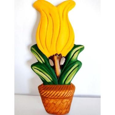 Imagem de Vaso de Parede Flor Túlipa Decoração - RD Store, AMARELO, 28,0