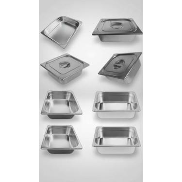 Imagem de 5 Cubas Gastronômicas Gn 1/2 100mm Inox + 5 Tampas - Congratulations S
