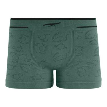 Imagem de Cueca boxer Infantil sem Costura Dinossauro Verde - Zee Rucci, M