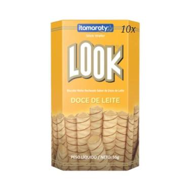 Imagem de Kit C/ 10 Biscoito Stick Wafer Recheado Look 55g, 10x Doce De Leite