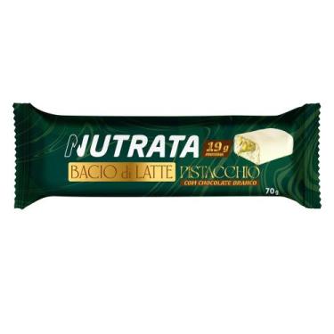 Imagem de Barra de Proteína Nutrata Bacio Di Latte com 19g Proteína Sabor Pistac