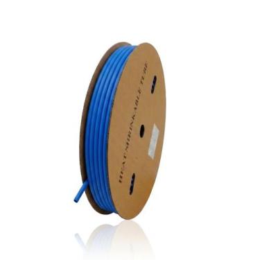 Imagem de Termo Retrátil Tubo 6mm Azul Isolamento Elétrico 2:1 Parede Simples se