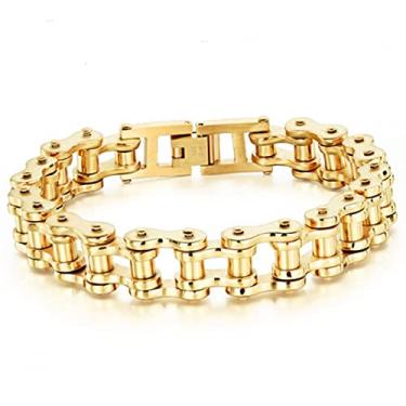 Imagem de suhang Pulseiras Masculinas Bicicleta Manguito Pulseiras Homem Motocicleta Elo Corrente De Aço Inoxidável Jóias