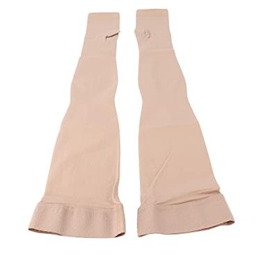 Imagem de Meias de compressão, mangueira de compressão de silicone antiderrapante de alta elasticidade macia com ponta aberta para uso diário(M)