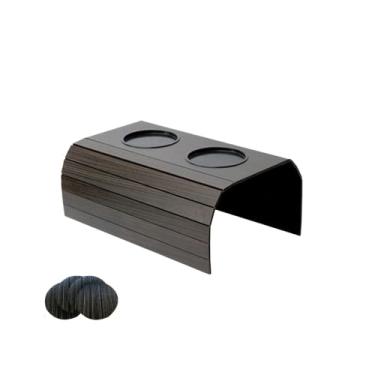 Imagem de Porta Copo De Madeira Para Sofá cor marrom fexivel se ajusta a qualquer sofa