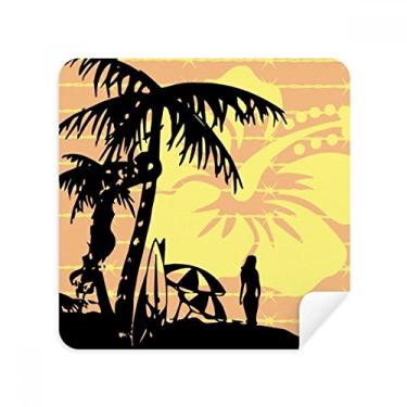 Imagem de Coconut Tree Beach Flower Ilustration Glasses Cloth Screen Cleaner Suede Fabric 2 Pack