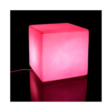 Imagem de Cadeira Cubo de Plástico Iluminado Ibiza Rosa Bebê Freso