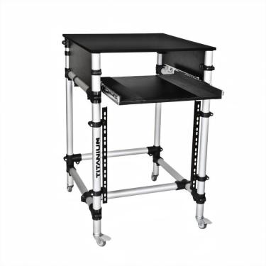 Imagem de Rack Torre Periférico RT-90G Titanium Racks Para Mixer e Notebook Com Rodas e Sistema d...