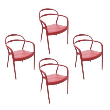 Imagem de Cadeira Sissi Summa Encosto Vazado PP/PRFV Vermelho Tramontina