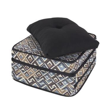 Imagem de Puff Premium 3 Em 1 Multiuso Suede De Espuma Solteiro Com Almofada Bf Colchões