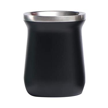 Imagem de Turugi Caneca de cerveja isolada a vácuo de parede dupla de aço inoxidável de 240 ml, copo mate isolado mantém a bebida fria e quente (preto)