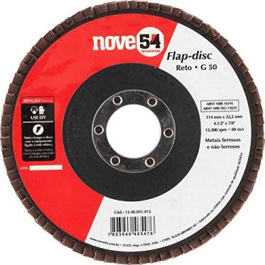 Imagem de Nove54, Disco De Desbaste/Acabamento, Flap-Disc, Cônico, 4.1/2", Grão 50.