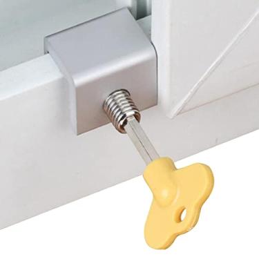 Imagem de Fechaduras De Janelas Deslizantes, Suporte De Segurança Com Chave Para Portas, Caixilhos De Janelas, Proteção Para Crianças E Anti-roubo, Limitador De Rolhas De Janela Para Janelas Deslizantes
