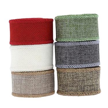 Imagem de Milageto 6 Rolls Jute Masses Masses Cable Serapilheira Rúdio Arcos Definição para Decoração de Partido D, 4cm de largura