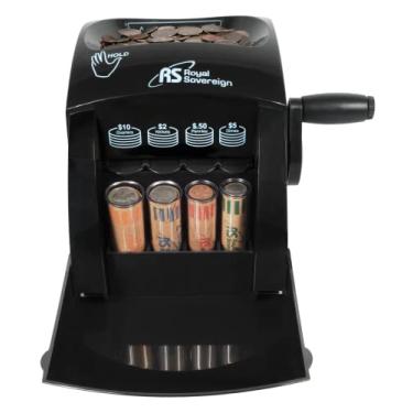 Imagem de Royal Sovereign 1 fileira de contador/organizador de moedas manual ecológico (QS-2N), único, preto