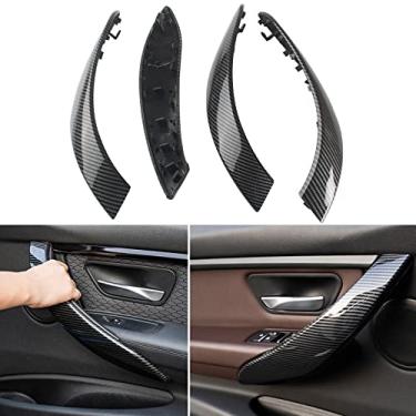 Imagem de FINMOKAL Decoração Da Capa Da Maçaneta Da Porta Interna Em Fibra De Carbono Para BMW 3 4 Series 3Gt 2013-2019 Preto, Fibra De Carbono