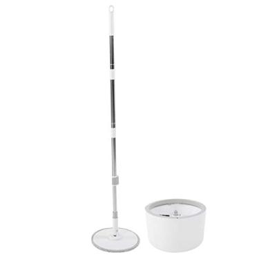 Imagem de Mop giratório universal de 2ª geração TEUOPIOE Mop mãos livres com balde ferramentas de limpeza de piso doméstico, mop de piso úmido e seco autolimpante para madeira, madeira, laminado, azulejo, perfe