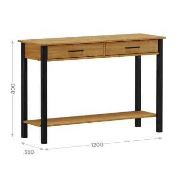 Imagem de Aparador Com 2 Gavetas E Prateleira Madri Carvalho/Preto