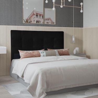 Imagem de Cabeceira Casal 1,40m Berlim Corino Preto