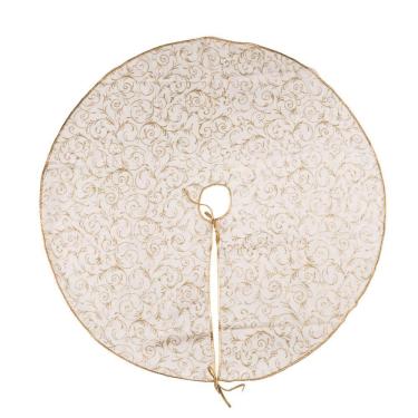 Imagem de Saia De Árvore De Natal Desenho Arabesco Ouro 100cm 1351149