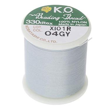 Imagem de KO Nylon Beading Thread, Light Grey Color, Japanese Pre-Waxed 100% Nylon, 330TEX, Tangle Resistant Knotting Cords, 50m /55 yds Spool, Use for Seed Bead Projects, Loom Work & Bead Weaving