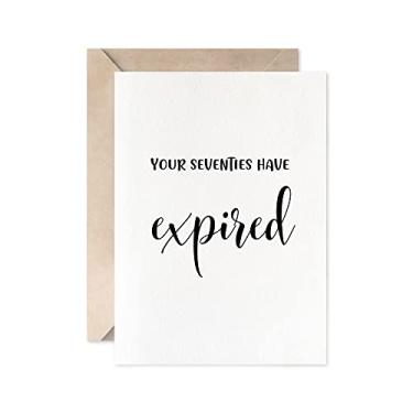 Imagem de Cartão Your Seventies Have Expired, cartão de aniversário de 80 anos engraçado para homens e mulheres, cartão de 80 anos para irmã, irmão, mãe, pai