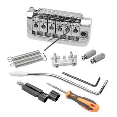 Imagem de Unxuey 52 mm Tremolo Bridge 6 cordas sela individual para guitarra elétrica estilo para-choque importada SQ Fender Strat, prata