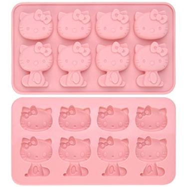 Imagem de Moldes de silicone Hello Kitty, molde de gelo pequeno, bandeja de chocolate para sugarcraft, decoração de bolo de aniversário, cobertura de pasta de goma, decoração de cupcake de chocolate doce e