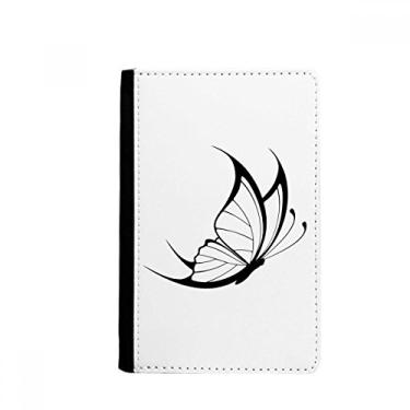 Imagem de Carteira simples vintage voando borboleta preta porta-passaporte Notecase Burse capa cartão bolsa, Multicolor