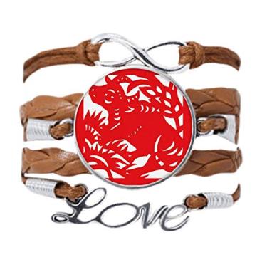 Imagem de DIYthinker Bracelete do zodíaco da China com corte de papel, corrente de amor, ornamento de corda, pulseira presente, Não se candidatar