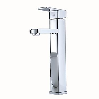 Imagem de LIDON Lavatório Misturador Torneira da Pia do Banheiro Furo Único Torneiras de Latão Torneira da Pia do Banheiro 1 Furo Latão Cromado Torneira do Banheiro Furo Único, Cromo B (Cor: Cromo A)