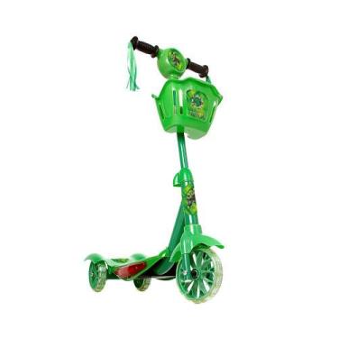 Imagem de Brinquedo Patinete Infantil Hulk 3 Rodas Com Luz E Som E Cestinha Verd